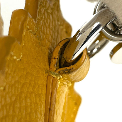 Fendi Coin Case Raviolo Bag Charm Leather Yellow — view 5