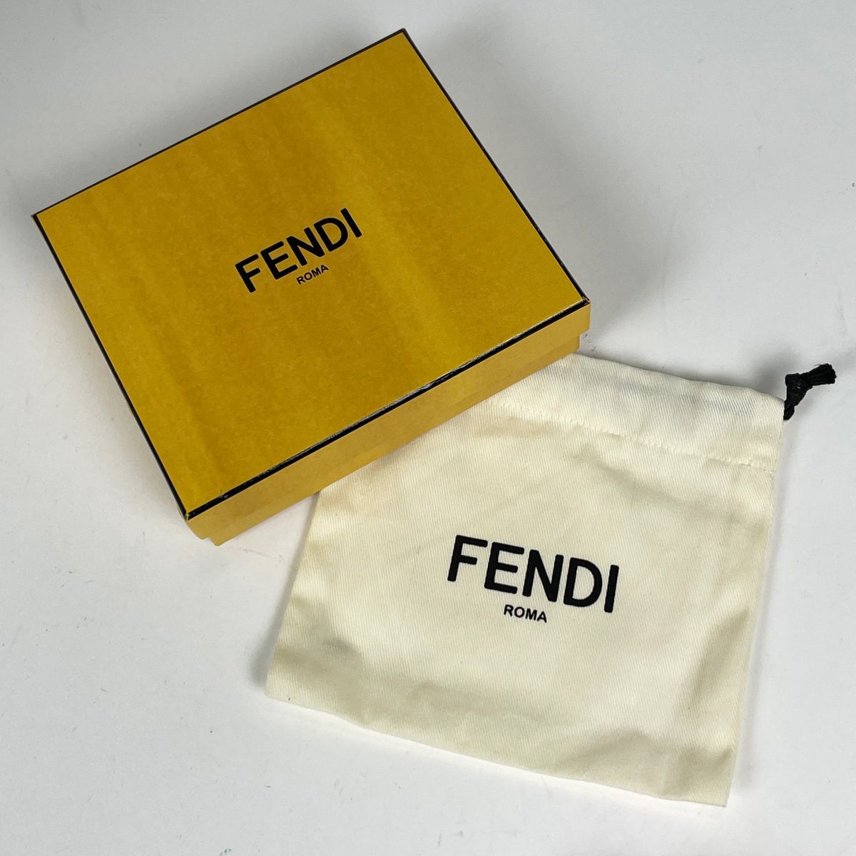 Fendi Coin Case Raviolo Bag Charm Leather Yellow — view 7