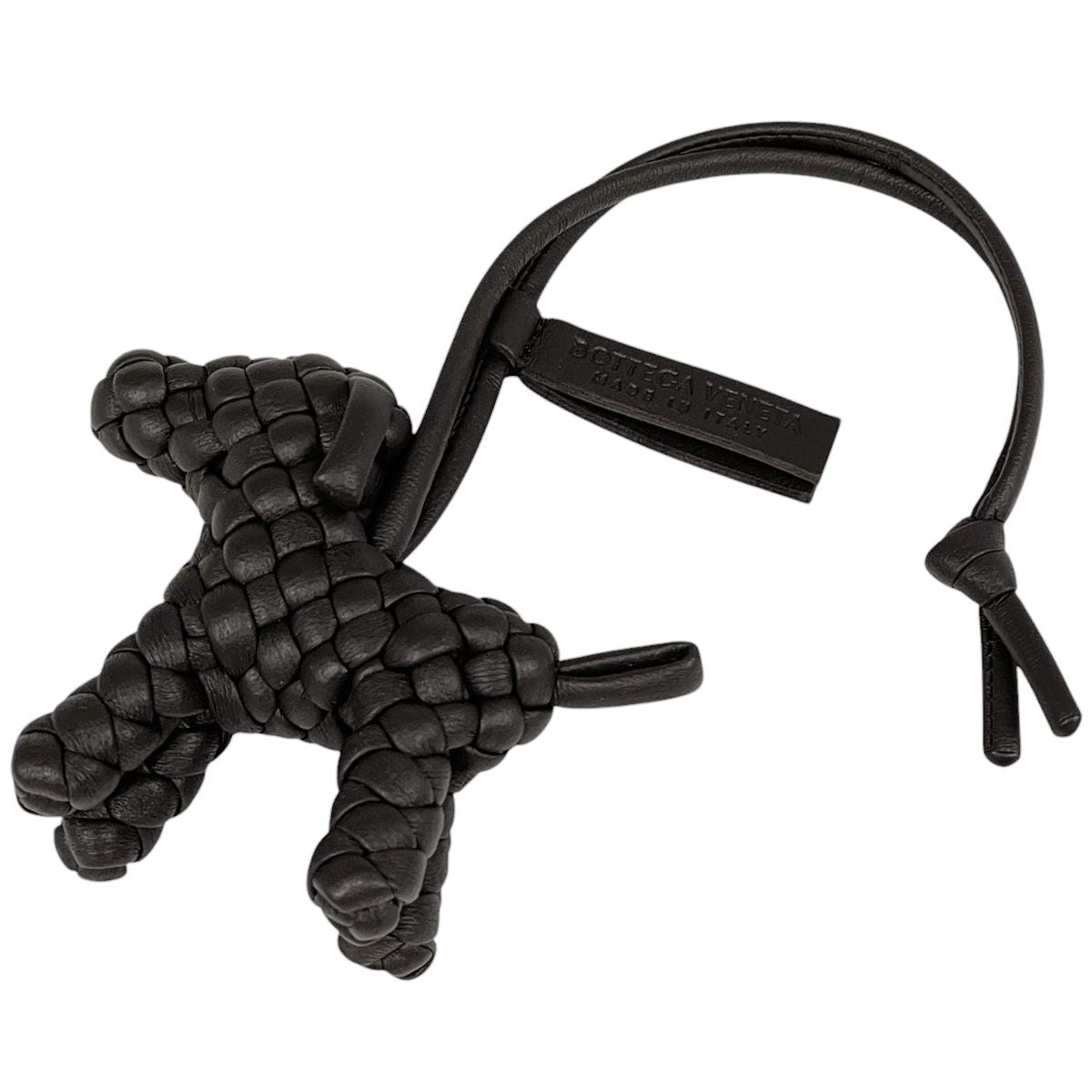 Bottega Veneta Bag Charm Intrecciato Dog Leather Brown