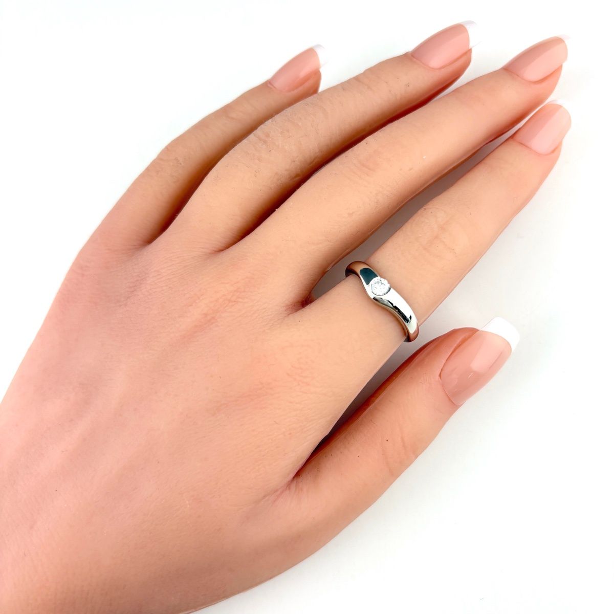 Tiffany & Co Band Ring Platinum Diamond Elsa Peretti — view 7