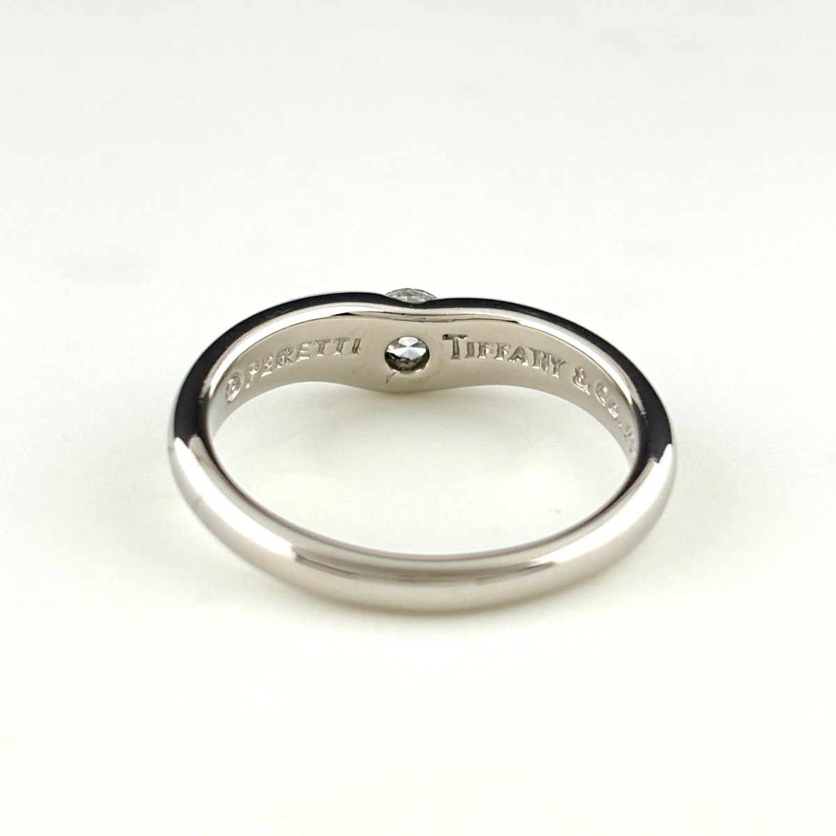 Tiffany & Co Band Ring Platinum Diamond Elsa Peretti — view 5