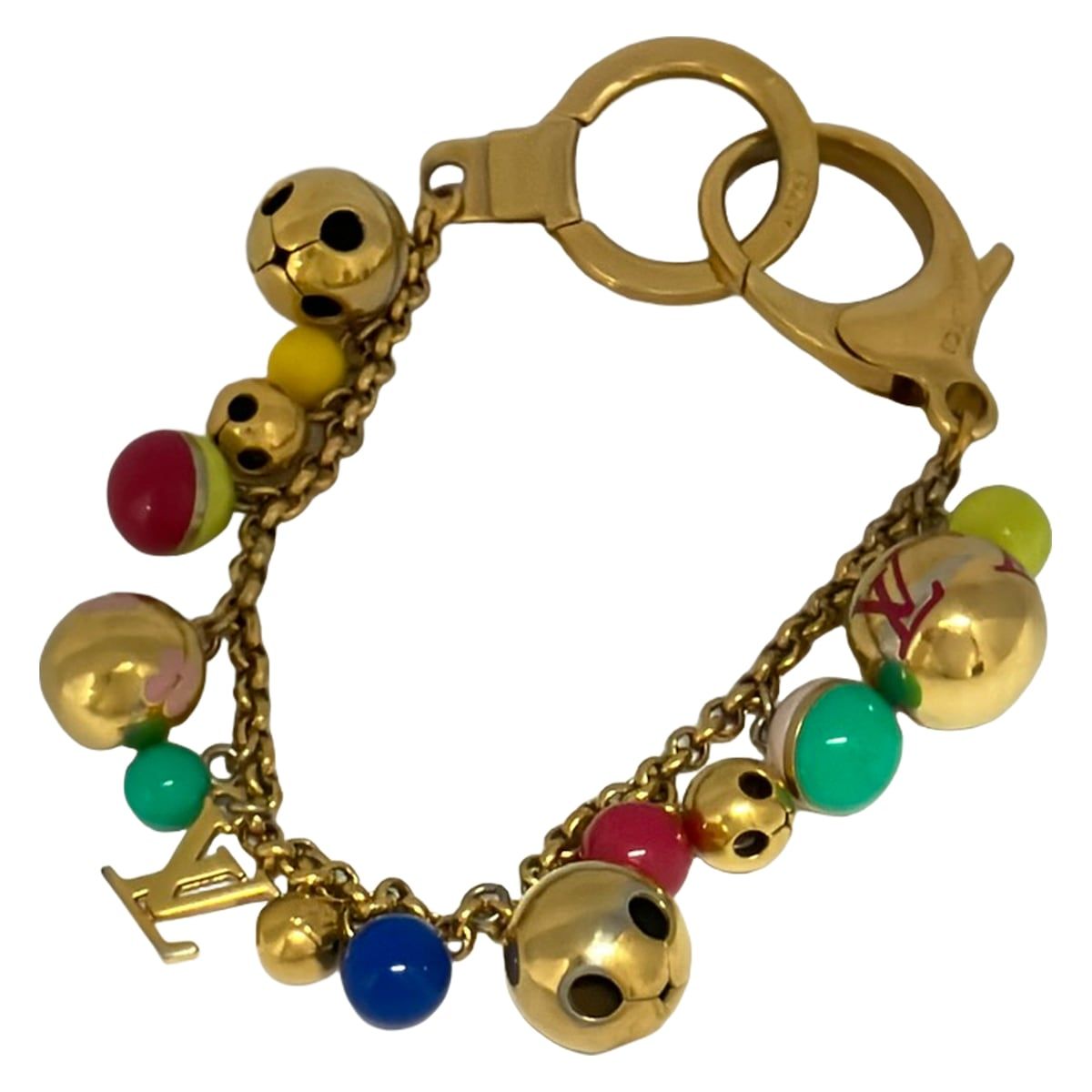 Louis Vuitton Key Holder Porte Cles Chenne Gruro Gold Multicolor — view 4