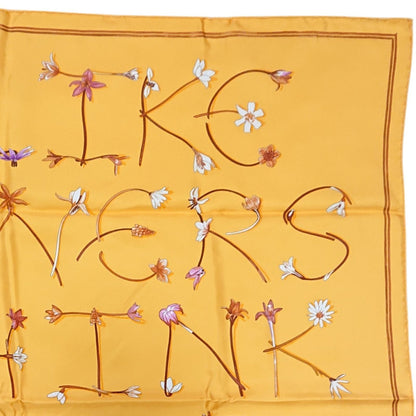 Hermes Carre 90 I Like Flowers Silk Scarf Yellow Box with Knotting Card — view 5