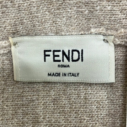 Fendi Knit Hat Ukuran S M Beige Lame Logo Wool Cashmere — view 4