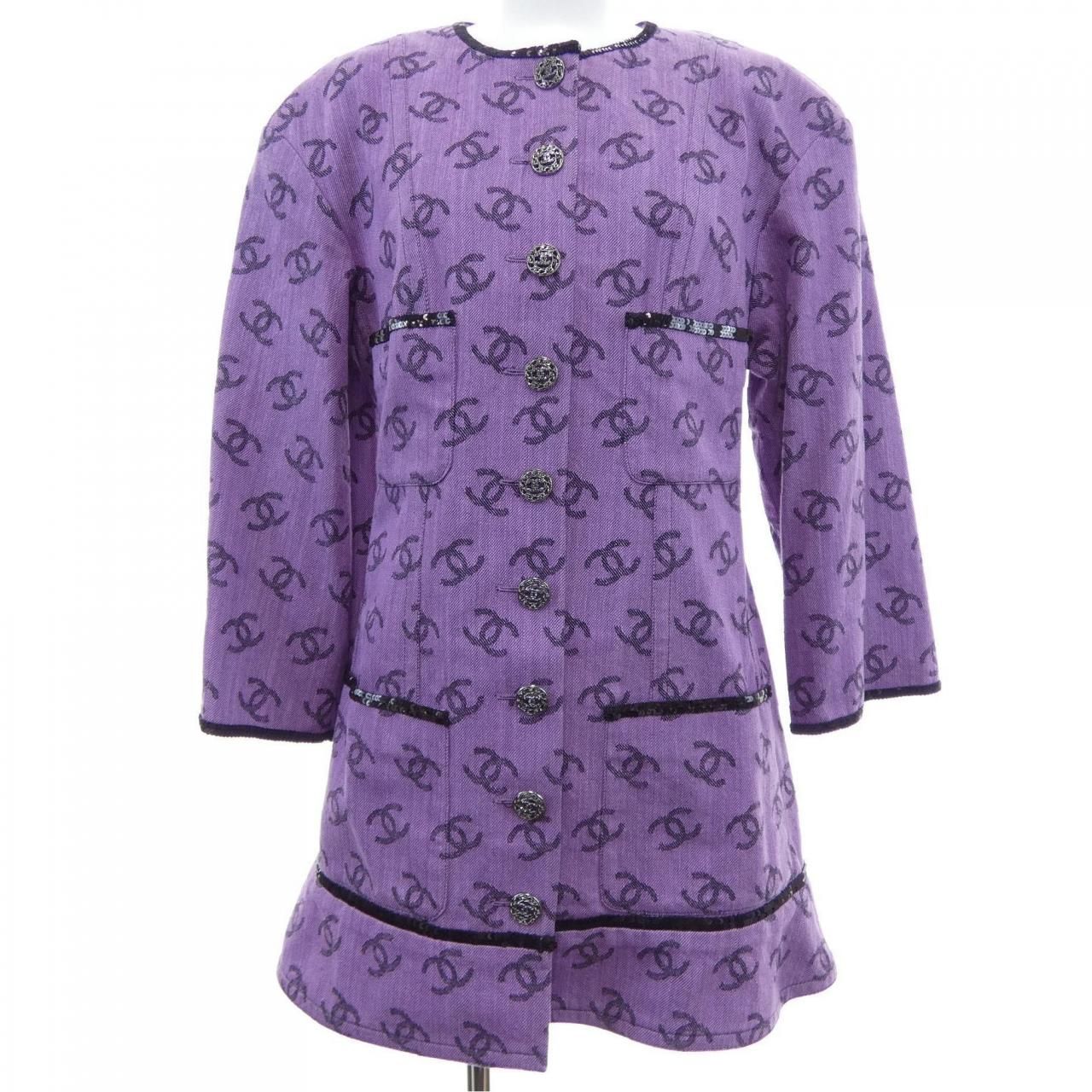 Chanel Collarless Jacket Purple