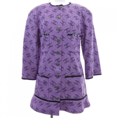Chanel Collarless Jacket Purple