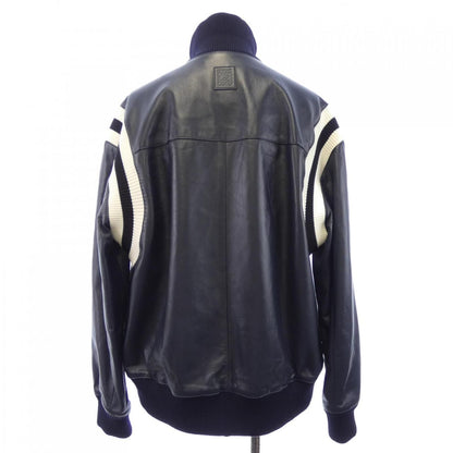 Loewe Leather Jacket Navy — view 2
