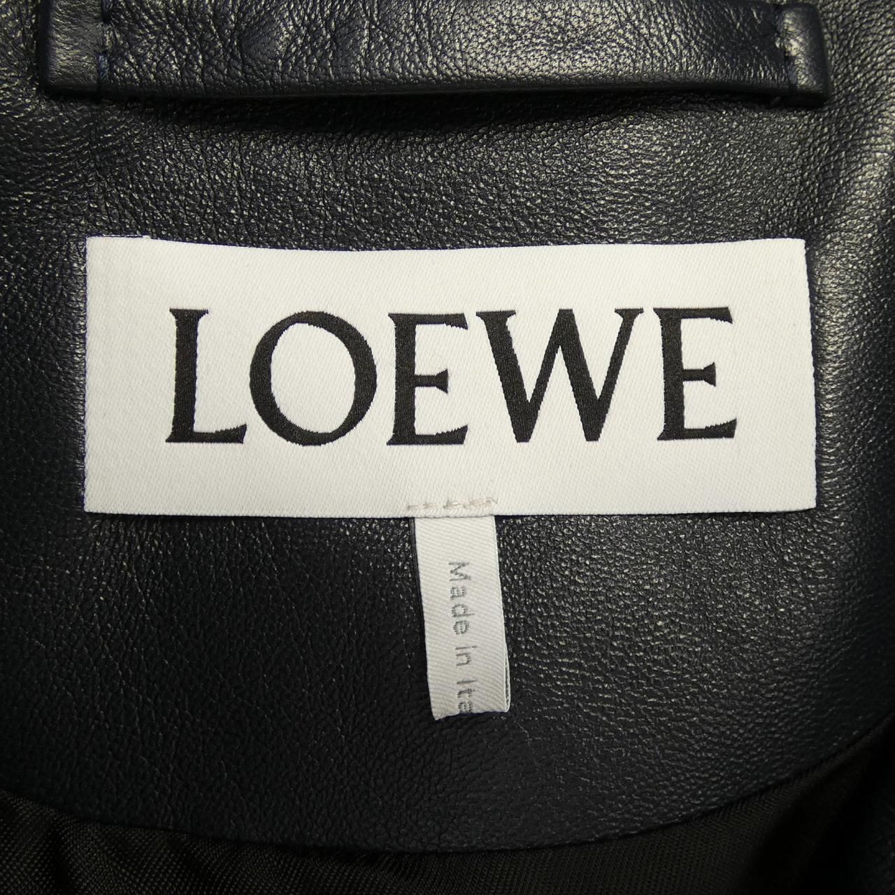 Loewe Leather Jacket Navy — view 7