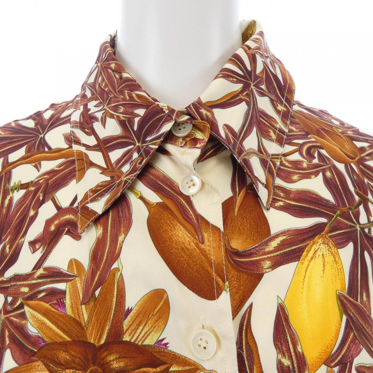 Hermes Vintage Passiflores Twill Reine Shirt — view 5