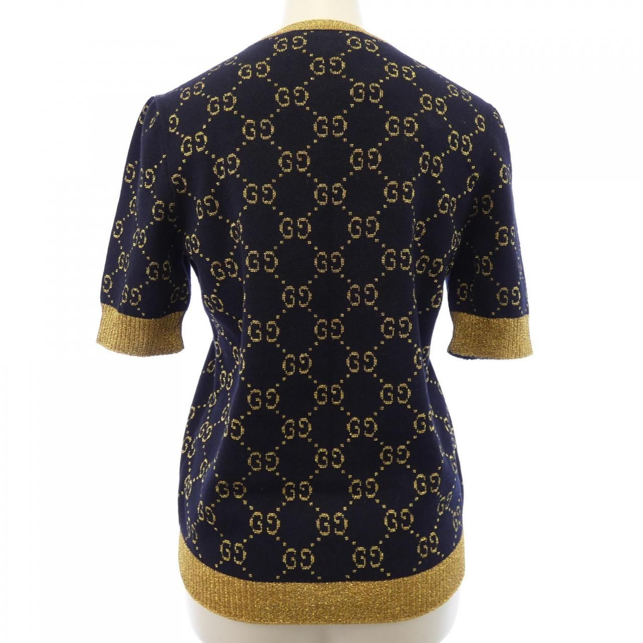 Gucci GG Cotton Lame Fabric Top Knit Sweater — view 2