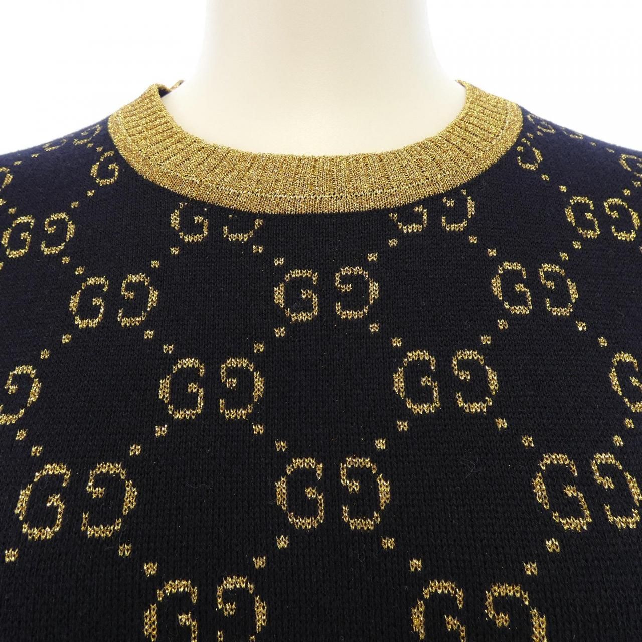 Gucci GG Cotton Lame Fabric Top Knit Sweater — view 6