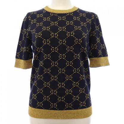 Gucci GG Cotton Lame Fabric Top Knit Sweater