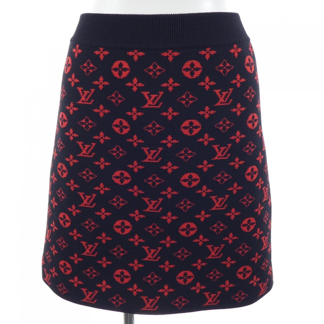 Louis Vuitton Monogram Wool Knit a Line Skirt