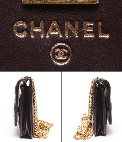 Chanel Chain Wallet Gold Quilted Lambskin Shoulder — view 4