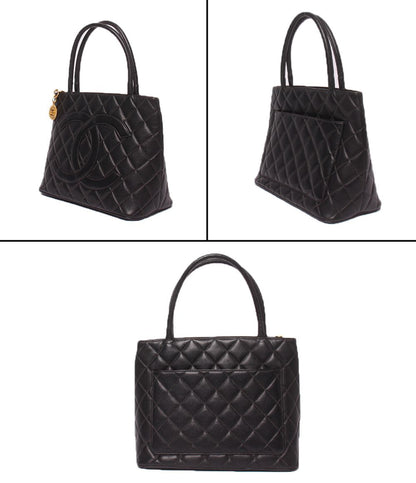 Chanel Tote Caviar Leather CC Logo Gold — view 2