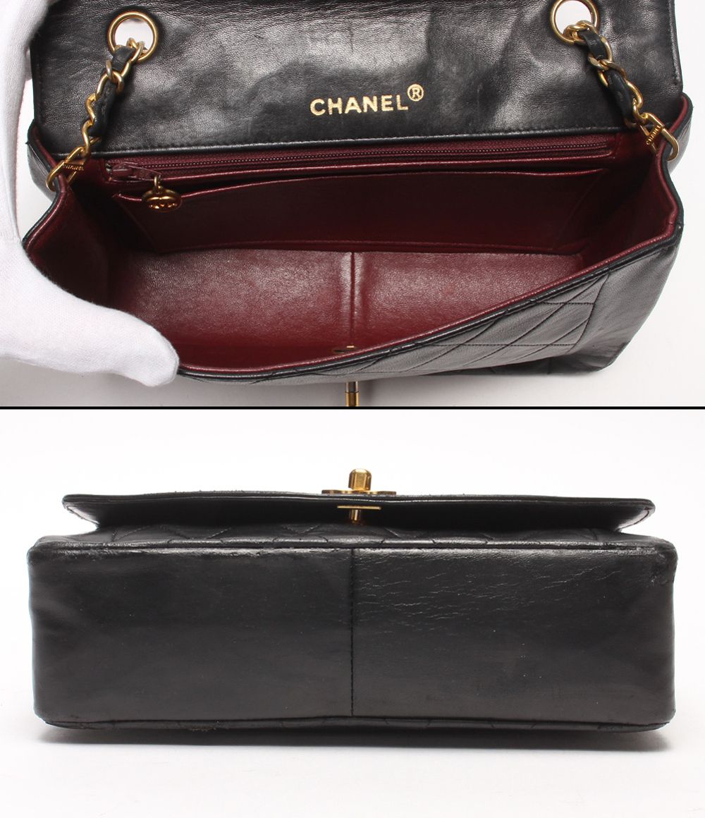 Chanel Chain Shoulder Bag Gold Single Flap Diana 25 Quilted Lambskin — view 3