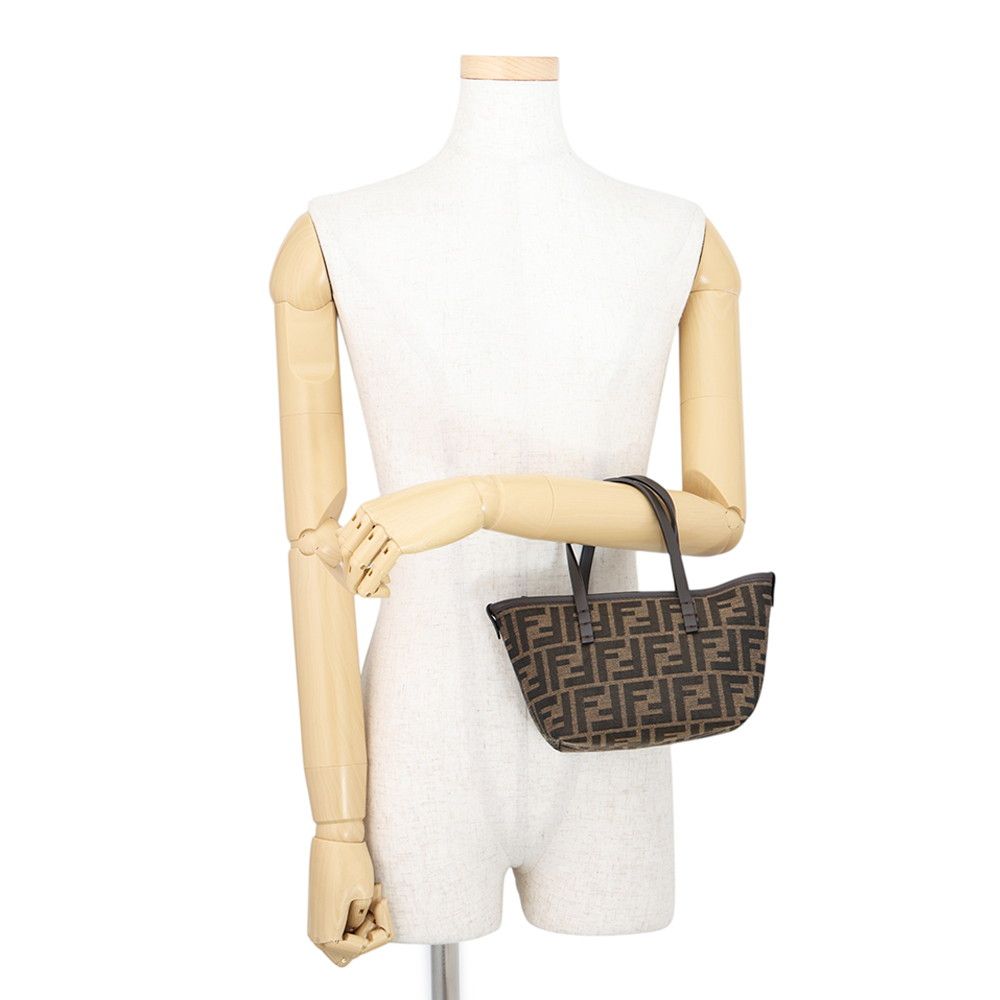 Fendi Roll FF Jacquard Mini Canvas Leather 2-Way Shoulder — view 4