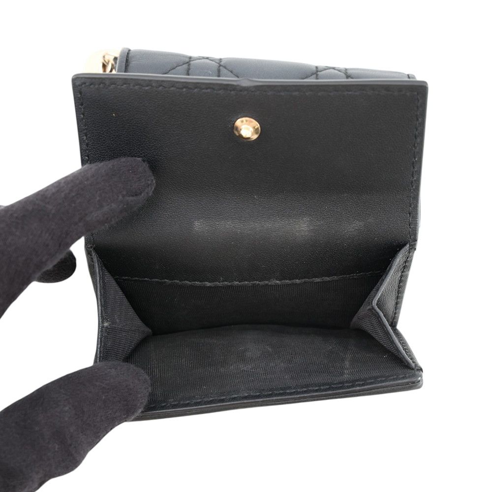 Dior Tri Foldwallet Lotuswallet Cannage Black Wallet — view 6