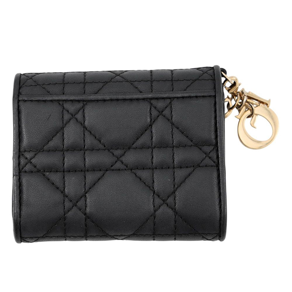 Dior Tri Foldwallet Lotuswallet Cannage Black Wallet — view 3