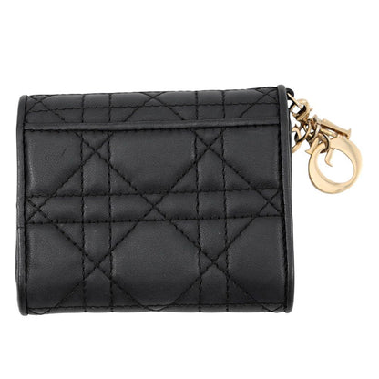 Dior Tri Foldwallet Lotuswallet Cannage Black Wallet — view 3