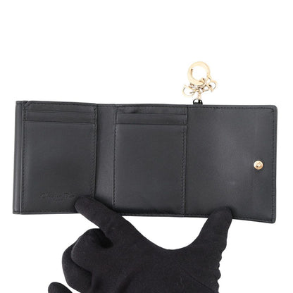 Dior Tri Foldwallet Lotuswallet Cannage Black Wallet — view 4