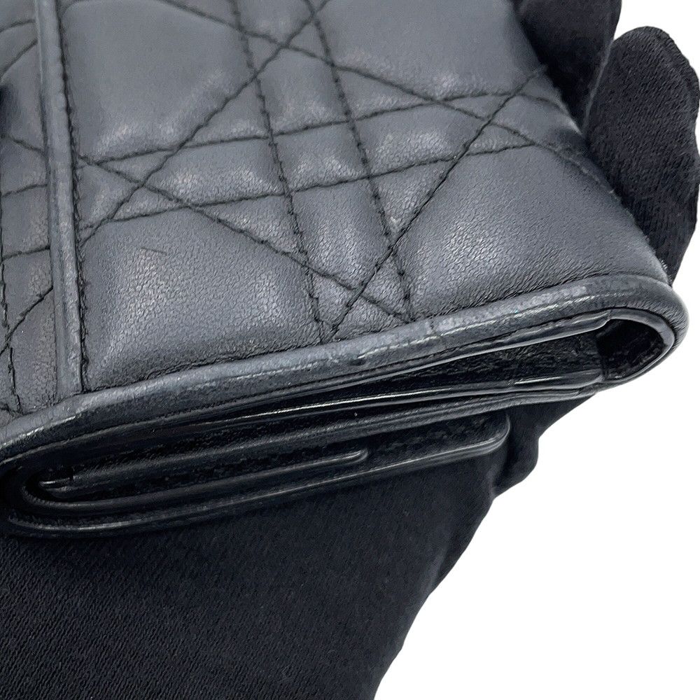 Dior Tri Foldwallet Lotuswallet Cannage Black Wallet — view 9