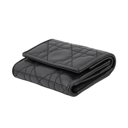 Dior Tri Foldwallet Lotuswallet Cannage Black Wallet — view 2