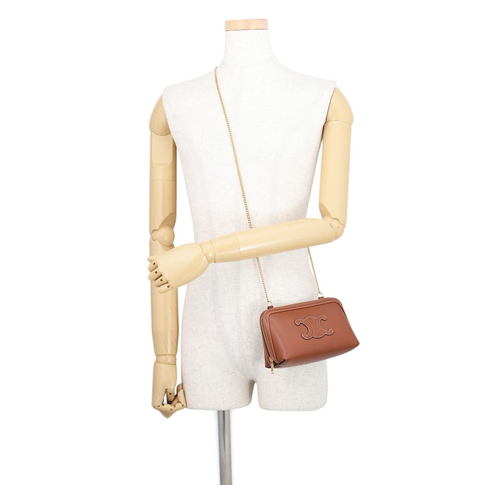 Celine Chain Shoulder Bag Cuill Triomphe Clutch — view 4