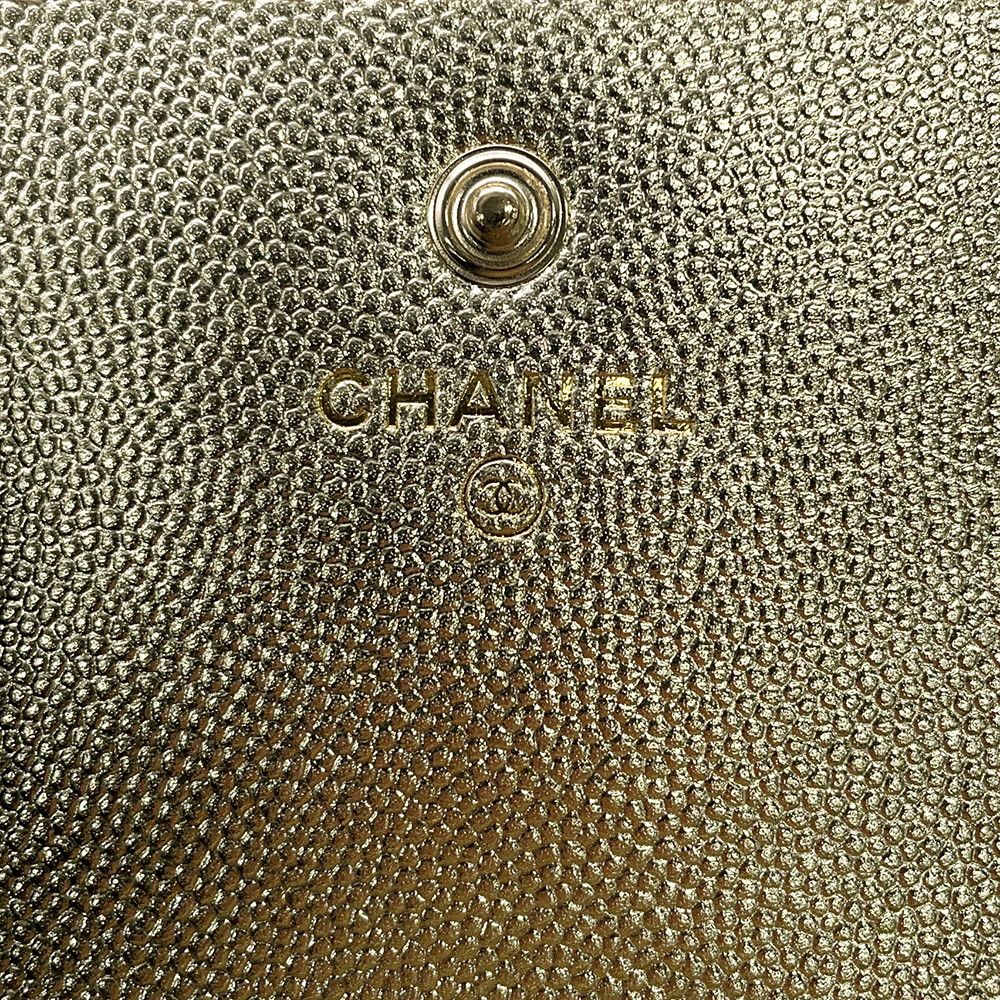 Chanel Bi Foldwallet CC Logo Small Flap Wallet Caviar Leather — view 6