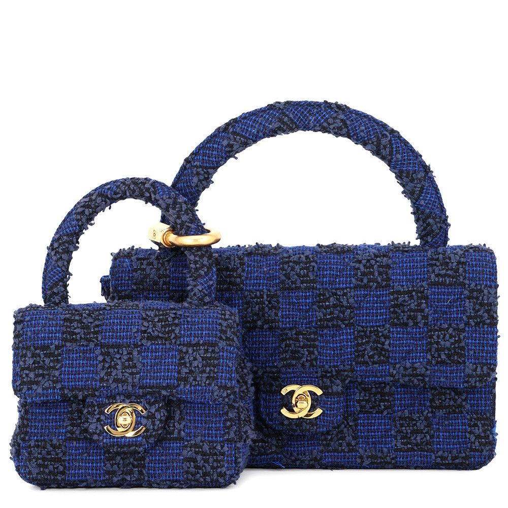 Chanel Handbag CC Logo Quilted Parent and Childbag Tweed
