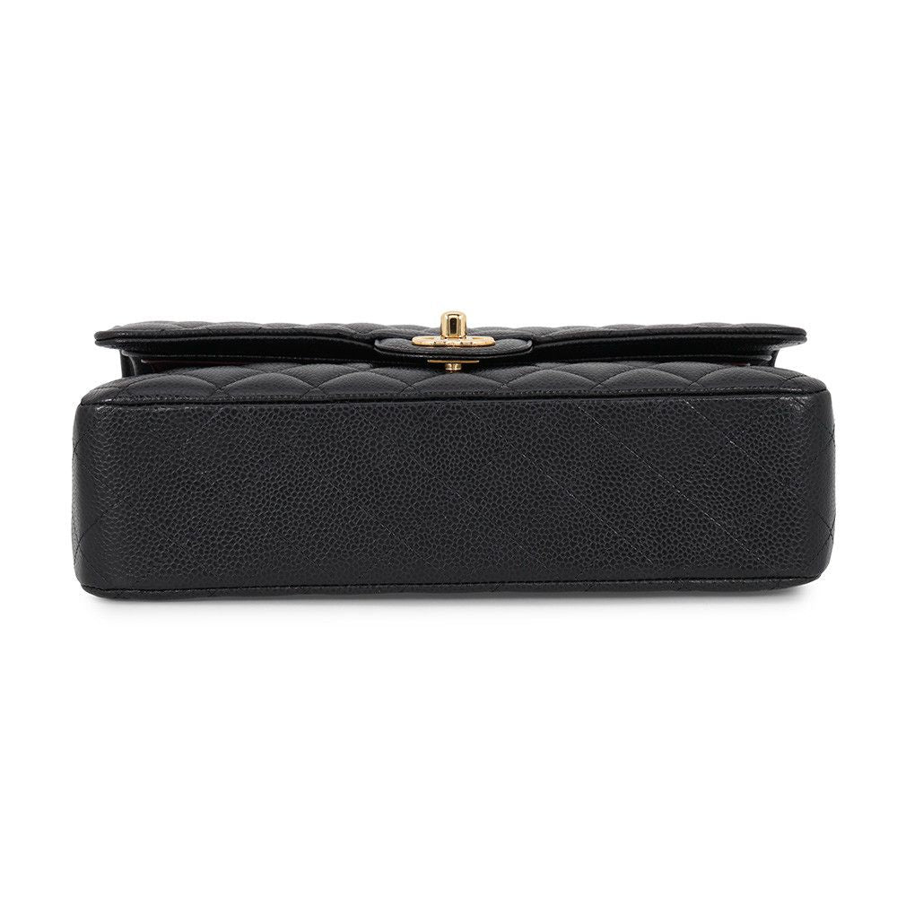 Chanel Shoulder Bag Quilted 25 CC Logo Double Chain Caviar Leather Black — view 3
