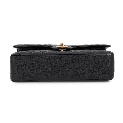 Chanel Shoulder Bag Quilted 25 CC Logo Double Chain Caviar Leather Black — view 3