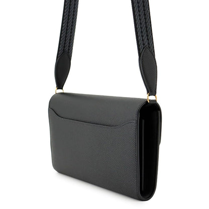 Hermes Wallet Constance Tougo Sangle Cordage Black Gold Epsom — view 2