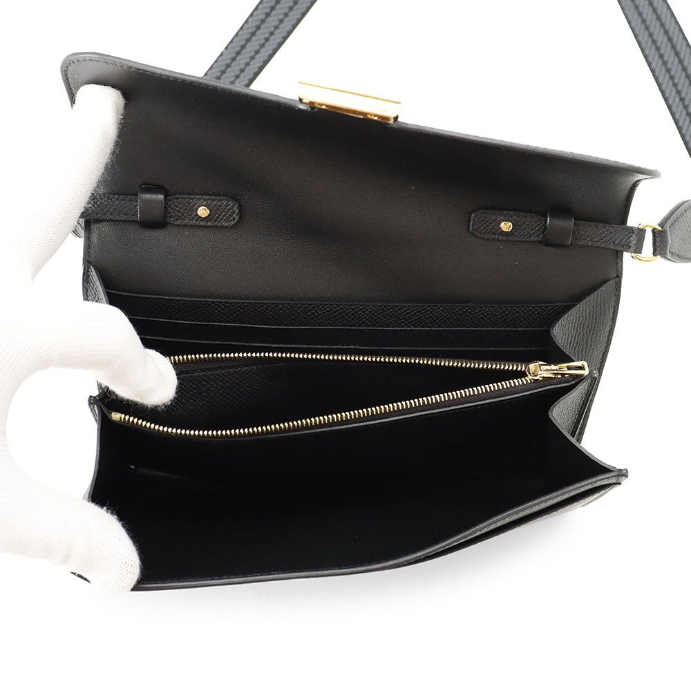 Hermes Wallet Constance Tougo Sangle Cordage Black Gold Epsom — view 6