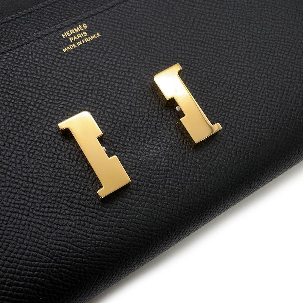 Hermes Wallet Constance Tougo Sangle Cordage Black Gold Epsom — view 9