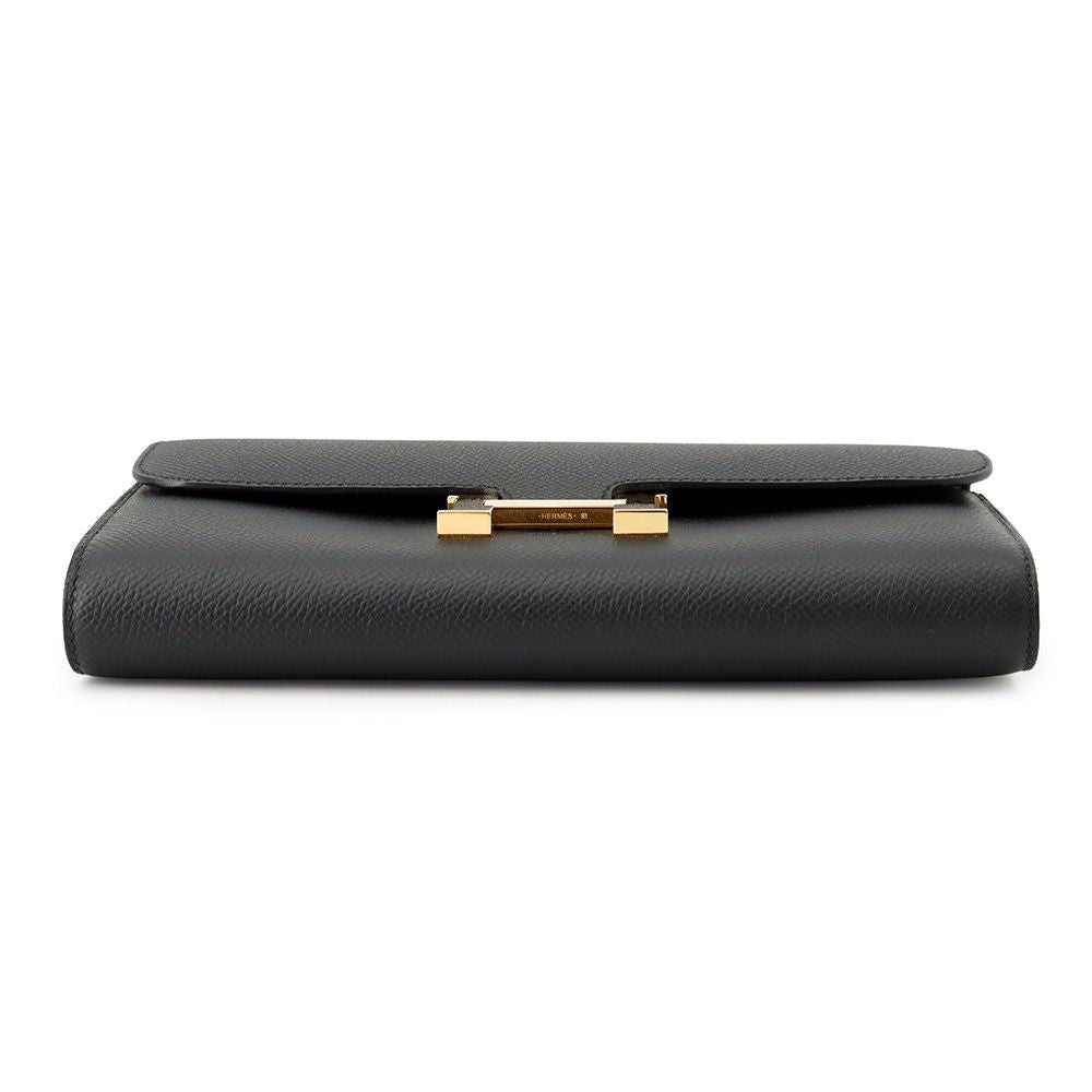 Hermes Wallet Constance Tougo Sangle Cordage Black Gold Epsom — view 3