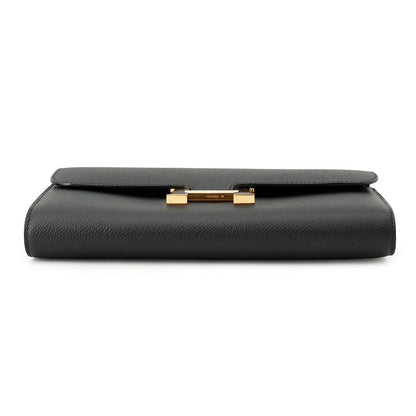 Hermes Wallet Constance Tougo Sangle Cordage Black Gold Epsom — view 3
