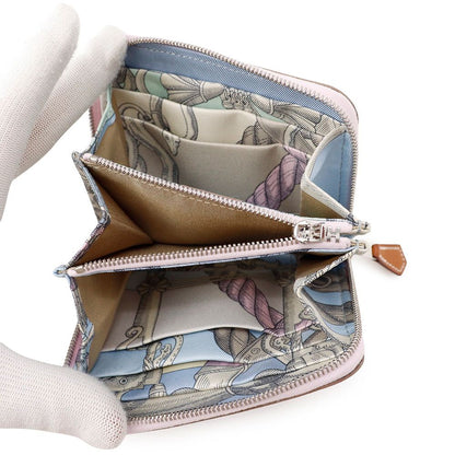 Hermes Coin Case Azap Compact Silk in Mauve Sylvestre Silver Epsom — view 4