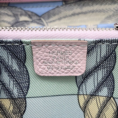 Hermes Coin Case Azap Compact Silk in Mauve Sylvestre Silver Epsom — view 7