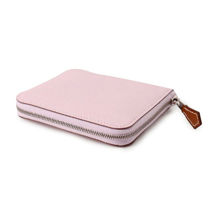 Hermes Coin Case Azap Compact Silk in Mauve Sylvestre Silver Epsom — view 2