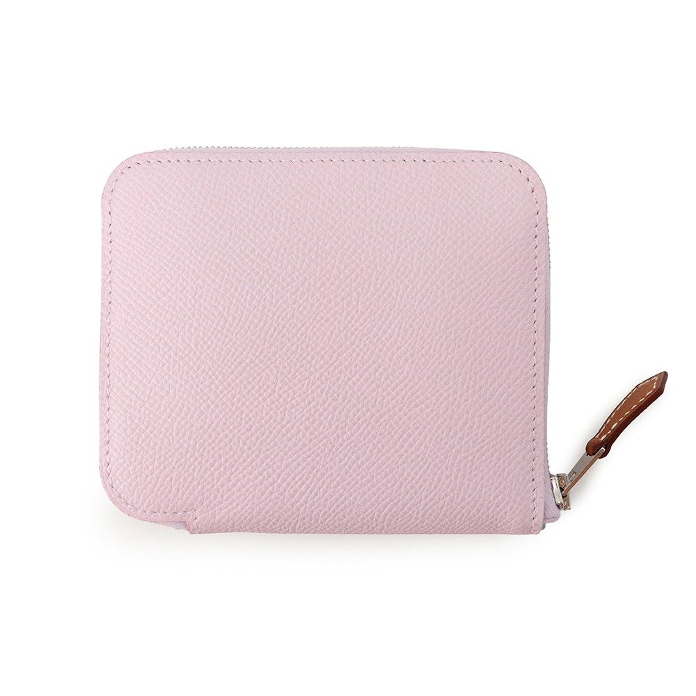 Hermes Coin Case Azap Compact Silk in Mauve Sylvestre Silver Epsom — view 3
