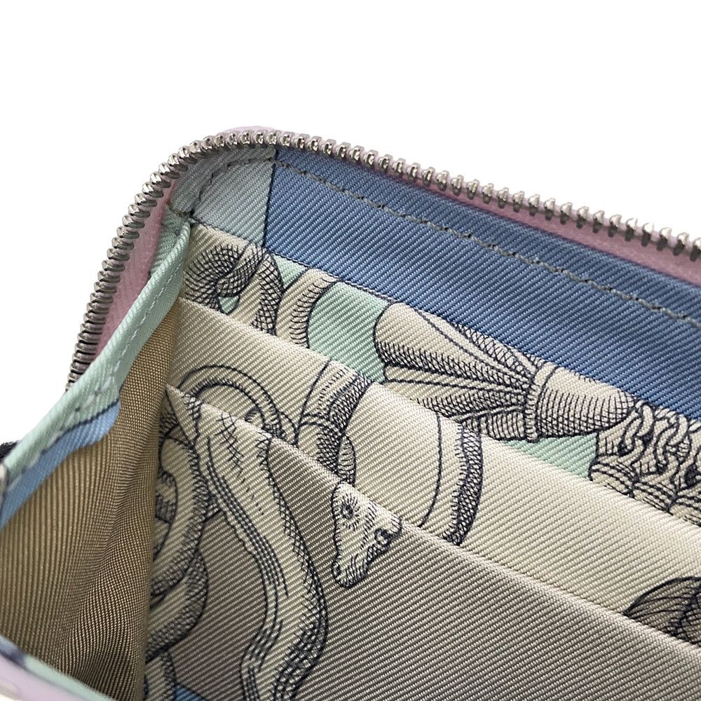 Hermes Coin Case Azap Compact Silk in Mauve Sylvestre Silver Epsom — view 6