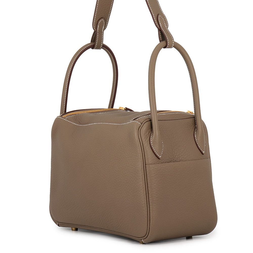 Hermes Lindy 26 Etoupe Gold Taurillon Clemence 2-Way Shoulder — view 2