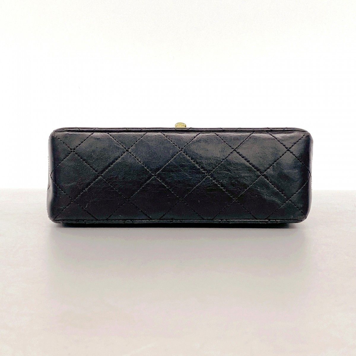 Chanel Shoulder Bag Mini Quilted Lambskin Black Gold — view 3