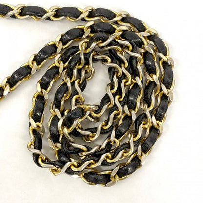 Chanel Shoulder Bag Mini Quilted Lambskin Black Gold — view 8
