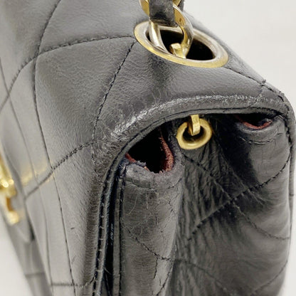Chanel Shoulder Bag Mini Quilted Lambskin Black Gold — view 7