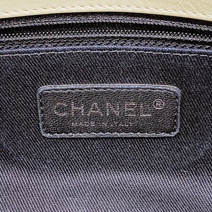 Chanel Shoulder Bag Quilted Calfskin Beige Silver — view 5