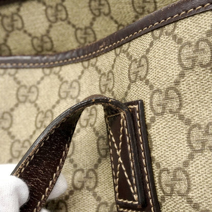 Gucci Tote GG Supreme Brown Silver — view 6