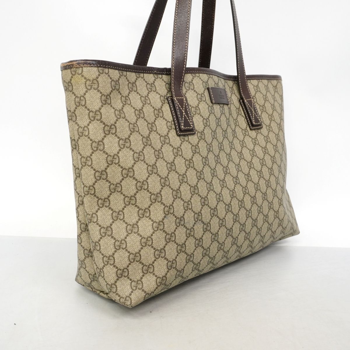 Gucci Tote GG Supreme Brown Silver — view 2