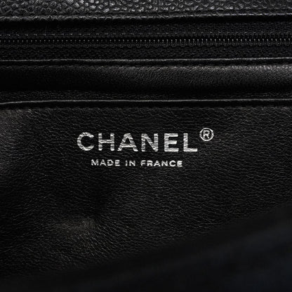 Chanel Shoulder Bag Maxi Quilted Caviar Leather Black Silver — view 5